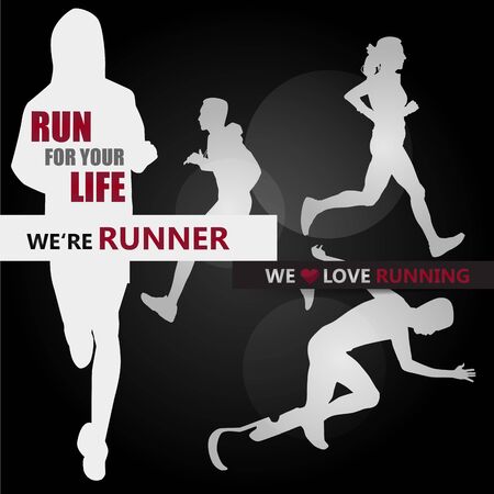 Set running Vector illustrationのイラスト素材