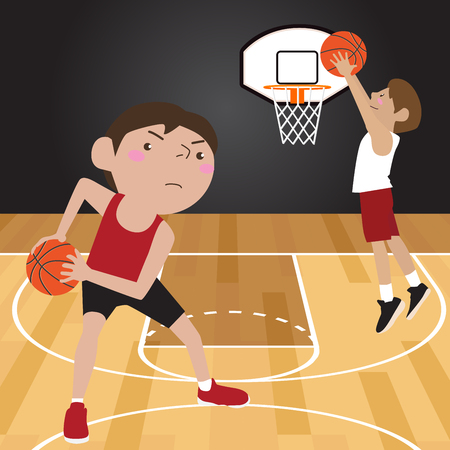 basketball player cartoon vector illustrationのイラスト素材