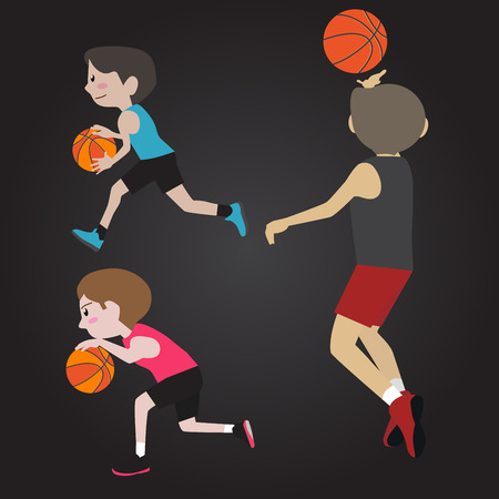 basketball player cartoon vector illustrationのイラスト素材
