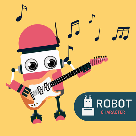 Robot character cartoon design illustration vector collectionのイラスト素材
