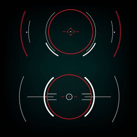 Radar interface UI future design graphic illustration のイラスト素材