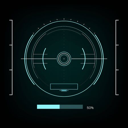 Radar interface UI future design graphic illustration のイラスト素材