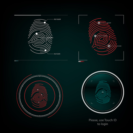 Visual response finger print scanningのイラスト素材