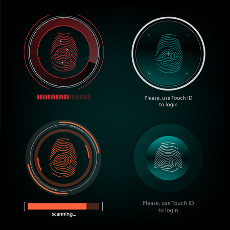 Visual response finger print scanningのイラスト素材