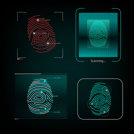 Visual response finger print scanningのイラスト素材