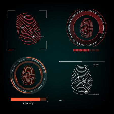Visual response finger print scanningのイラスト素材