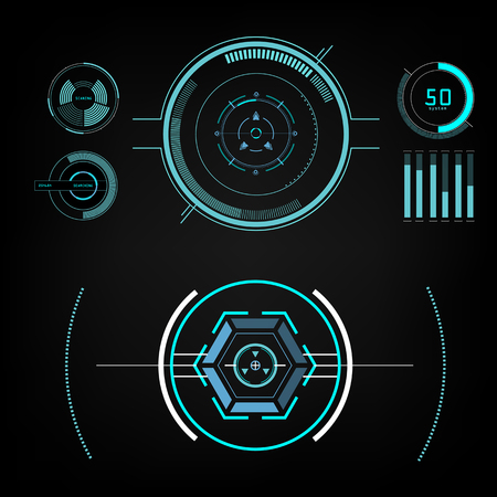 future sight action mode Radar interface UI future design graphic illustrationのイラスト素材