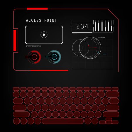 future sight action mode Radar interface UI future design graphic illustrationのイラスト素材