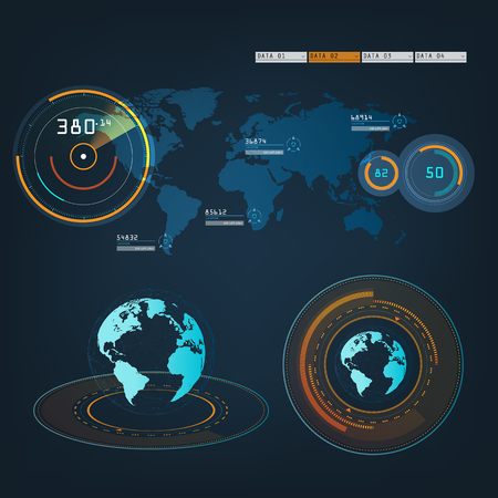 future sight action mode earth interface UI  design graphic illustrationのイラスト素材