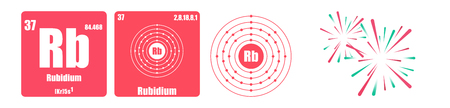 Periodic Table of element group I the alkali metals Rubidium Rbのイラスト素材