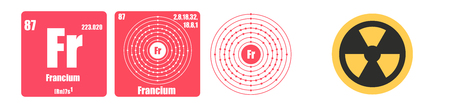 Periodic table of element group I the alkali metals Francium Frのイラスト素材