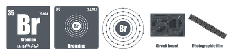 Periodic Table of element group VII The halogensのイラスト素材