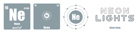 Periodic Table of element group VIII The noble gasesのイラスト素材