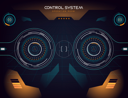 future sight action mode earth interface UI design graphic illustration HUDのイラスト素材