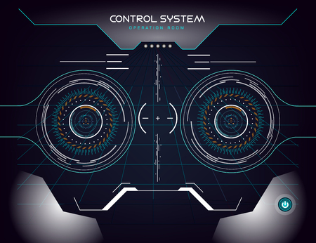 future sight action mode earth interface UI design graphic illustration HUDのイラスト素材