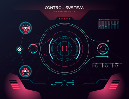 future sight action mode earth interface UI design graphic illustration HUDのイラスト素材