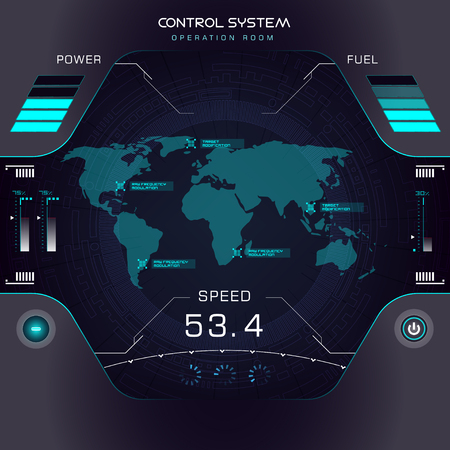 A future sight action mode earth interface UI design graphic illustration HUDのイラスト素材
