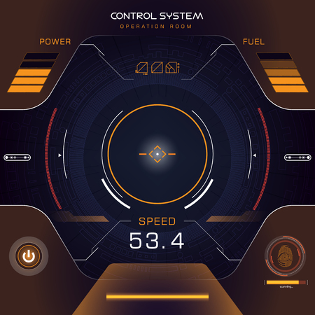 A future sight action mode earth interface UI design graphic illustration HUDのイラスト素材