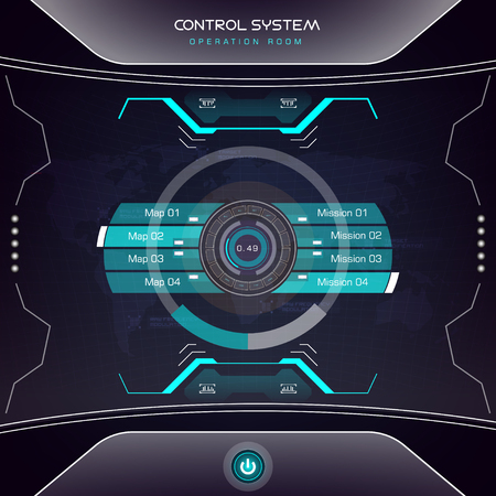 A future sight action mode earth interface UI design graphic illustration HUDのイラスト素材