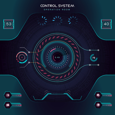 A future sight action mode earth interface UI design graphic illustration HUDのイラスト素材