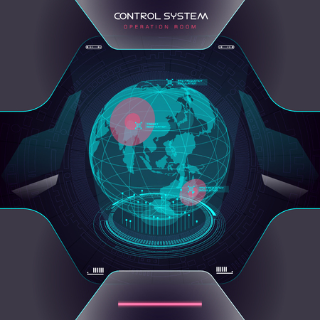 future sight action mode earth interface UI design graphic illustration HUDのイラスト素材
