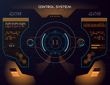 A future sight action mode earth interface UI design graphic illustration HUDのイラスト素材