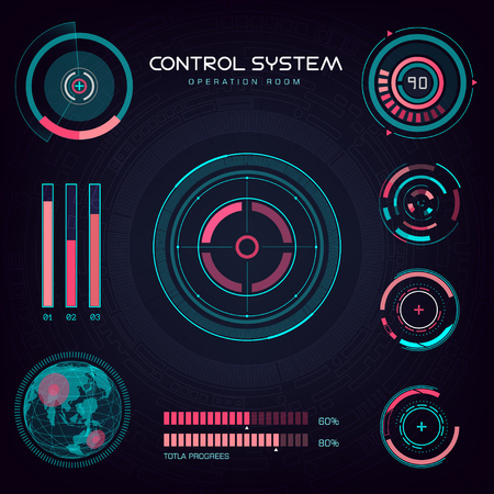 future sight action mode earth interface UI design graphic illustration HUDのイラスト素材