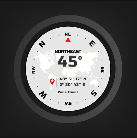 Compass digital HUD navigate illustration designのイラスト素材