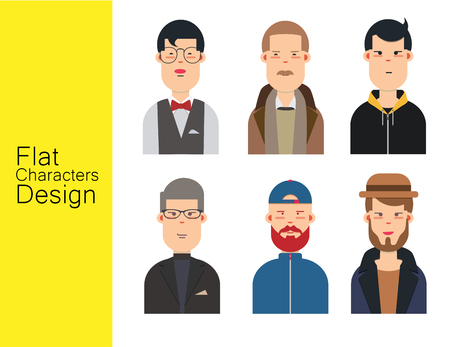 Men illustration avatar vector set.のイラスト素材