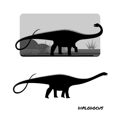 Diplodocus sauropods giant plant eaters largest land animalsのイラスト素材