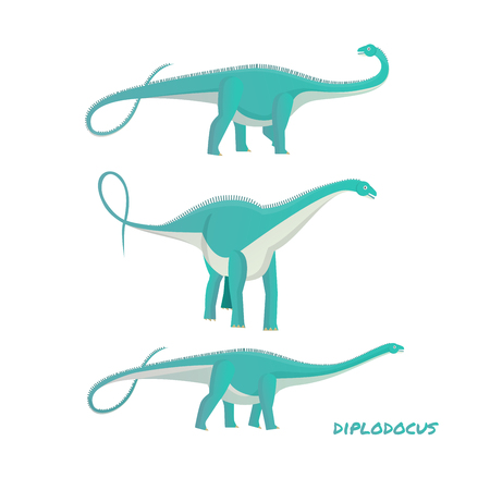 Diplodocus sauropods giant plant eaters largest land animalsのイラスト素材