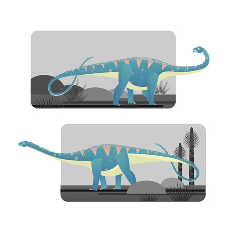 Diplodocus sauropods giant plant eaters largest land animalsのイラスト素材