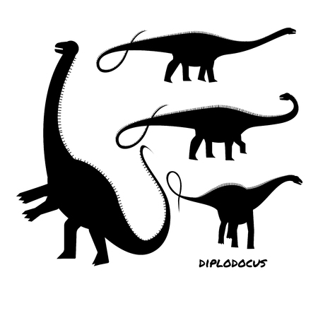 Diplodocus sauropods giant plant eaters largest land animalsのイラスト素材