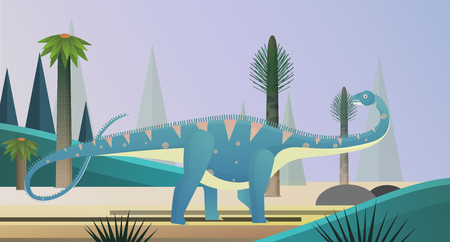 Diplodocus sauropods giant plant eaters largest land animalsのイラスト素材