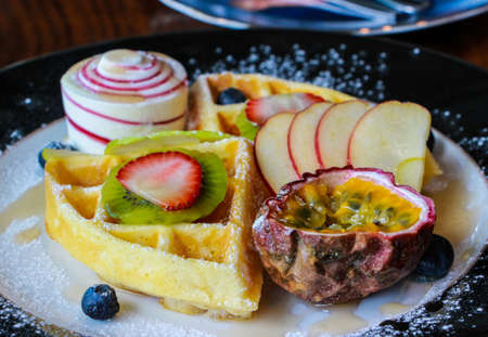 fruits waffleの写真素材