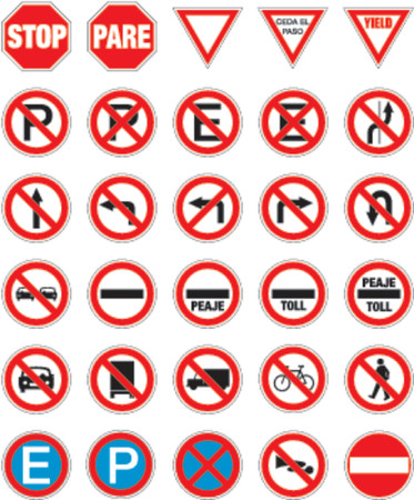 road signs in vector format pack 1のイラスト素材