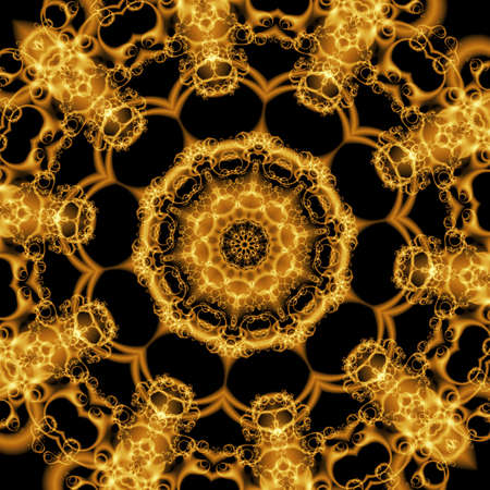 Abstract Golden Forms Pattern, coming from a fractal design.の写真素材