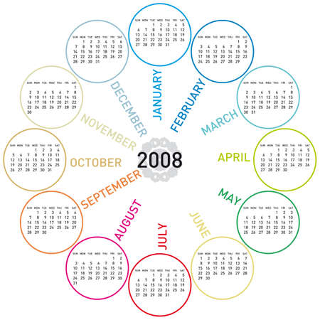 Colorful Calendar for 2008のイラスト素材