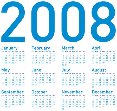 Simple Blue Calendar for 2008. のイラスト素材