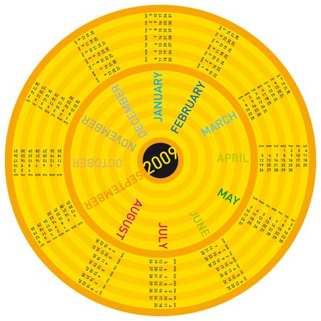 colorful calendar for year 2009. rotating designのイラスト素材
