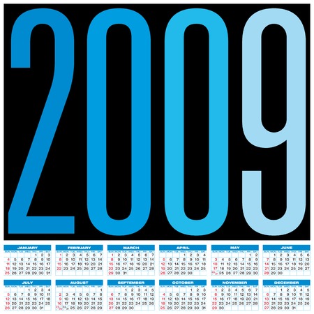 Calendar for 2009. Numbers within a grid. のイラスト素材