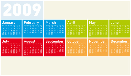 Colorful Calendar for 2009のイラスト素材