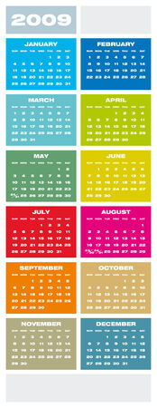 Colorful Calendar for 2009.のイラスト素材