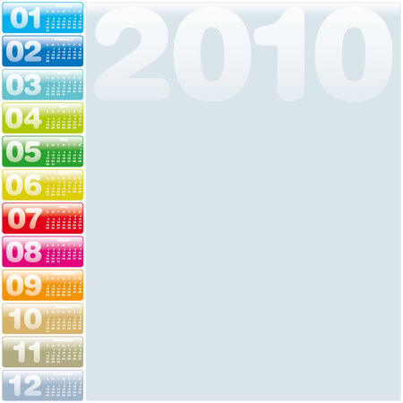 Colorful Calendar for year 2010 in vector formatのイラスト素材