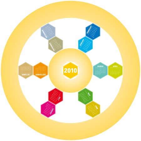 Colorful Calendar for year 2010 in vector formatのイラスト素材