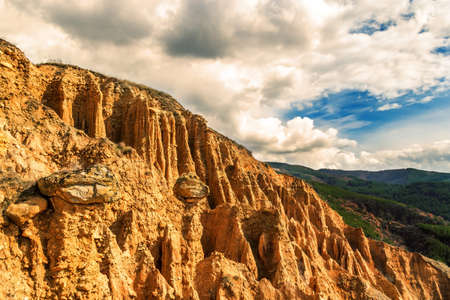 Stob Pyramids in bulgaria in februaryの写真素材