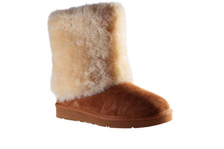 Womens Sheepskin boots isolated on white background