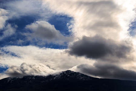 Mountains and beautiful clouds formation in spring