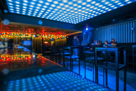 Dance club interior and beautiful lightsの写真素材