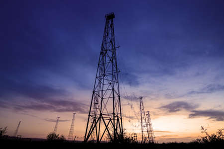 Radio Tower with sky background in sunsetの写真素材